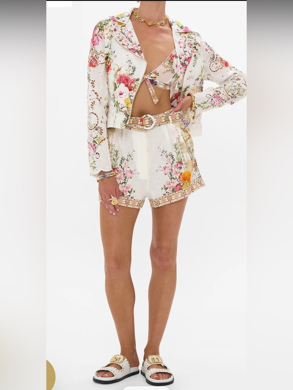 New Camilla Floral White jacket from Egyptian Rose collection. Size Small